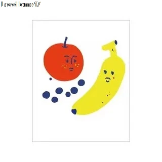

Banana Apple Tomato Cartoon Modern Art Fashion Simple Cute Kawaii Room Decoration Frameless Canvas Oil Painting Poster