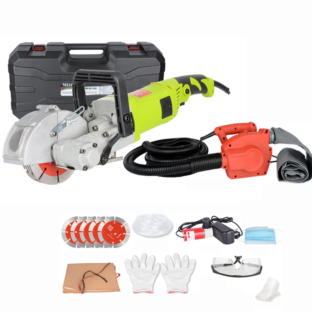 Set C 220V Электрический бороздел паз машина для резки стены долбежные машины Сталь автомат для резки бетона 4000W 33 мм - Цвет: Set C