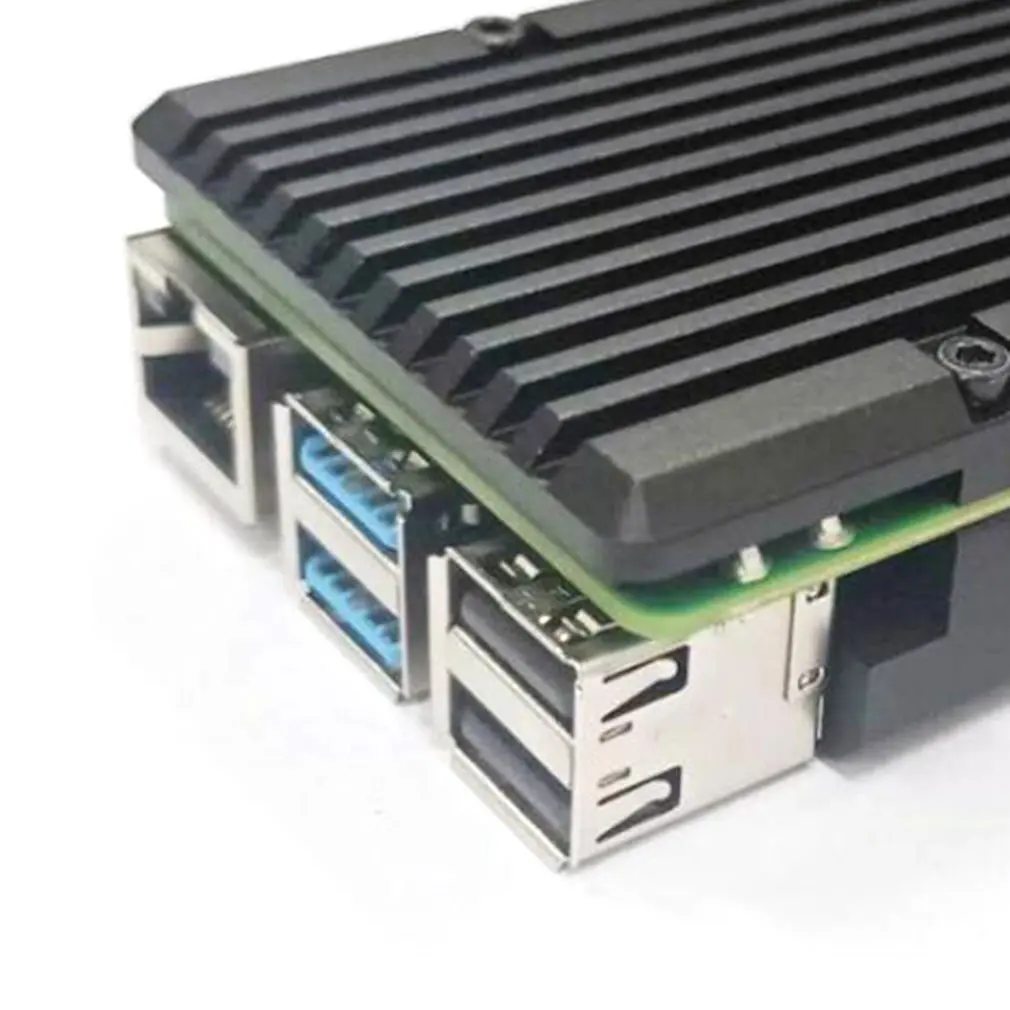 Последний для Raspberry Pi 4 Алюминиевый корпус с двойным охлаждающим вентилятором металлический корпус черный корпус для RPI 4 Модель B
