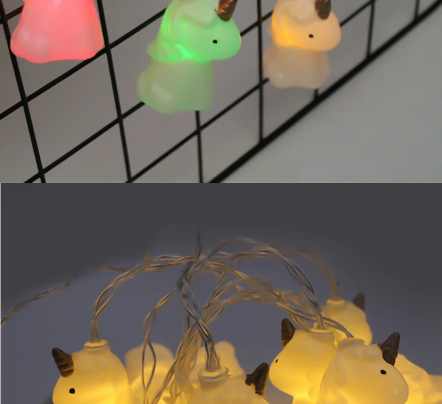 3D единорог светодиодный гирлянда Рождественская гирлянда для помещений DIY рождественская елка вечерние свадебные украшения для спальни дома Новогоднее украшение батарея лампа