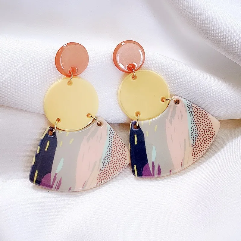 

Korean Fashion Women's Romantic Drop Earring Geometric Fashion Exaggerated Earrings Long Style Temperament Earrings 2020 Hot