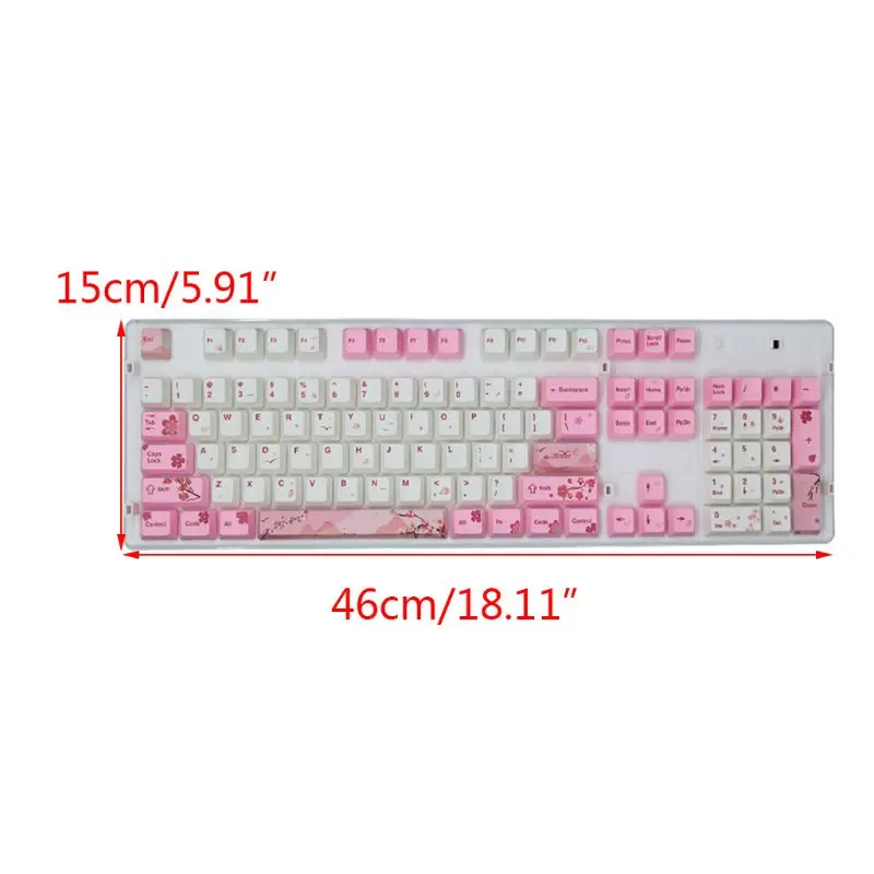 

69HA 1 Set Replaceable PBT 104 Pcs KeyCaps OEM Height Colorful Matching Key for Mechanical Cherry MX Switch