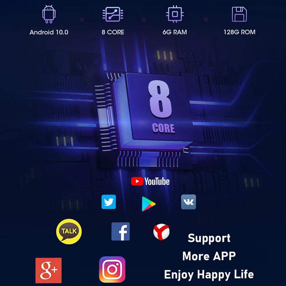 Новый Android 10 0 TS10 Восьмиядерный 7862 QLED DSP Carplay мультимедийный Универсальный