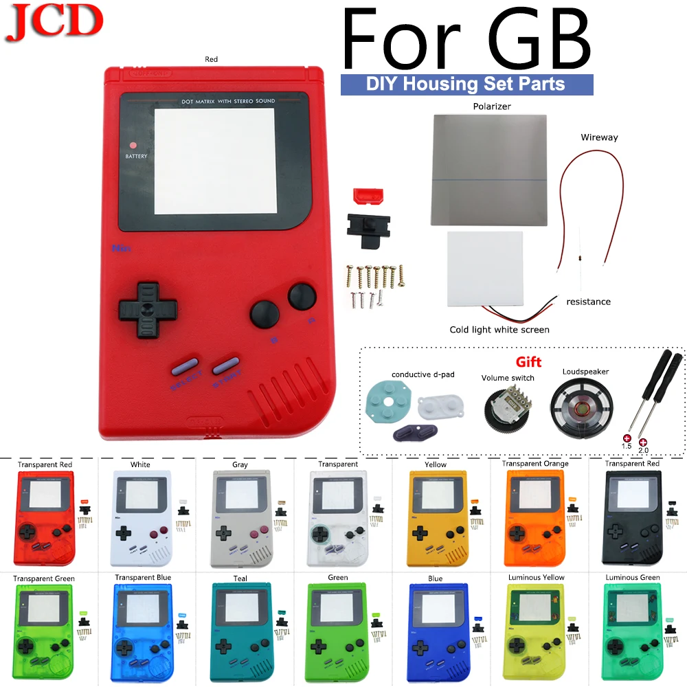 JCD Новый DMG 001 полный Корпус корпус чехол для Nintend ЖК дисплей Панель светильник на