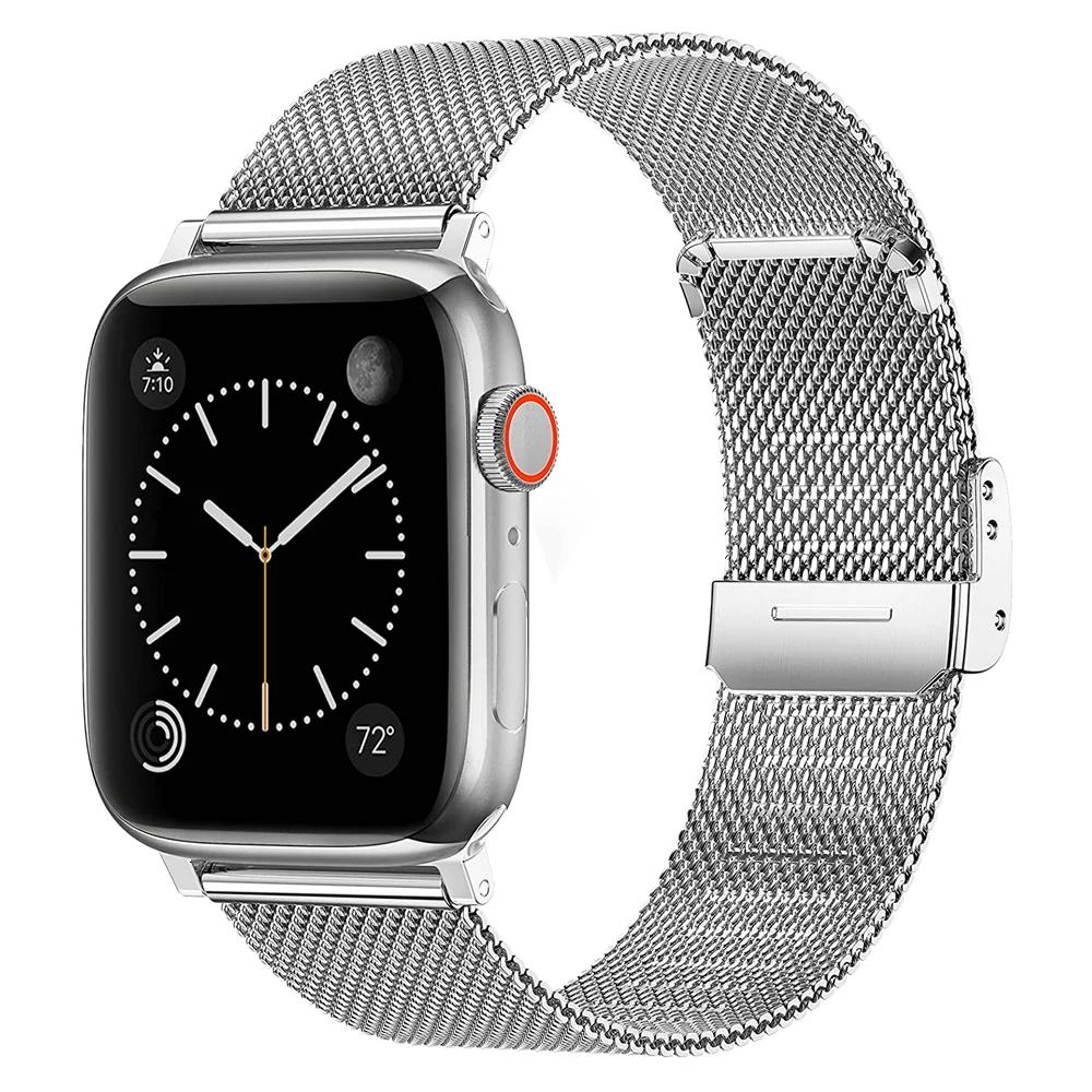 

Milanese Strap for Apple Watch Band 44mm 40mm 42mm 38mm Mesh Stainless Steel Adjustable Replacement iWatch Series 6/5/4/3/SE/2