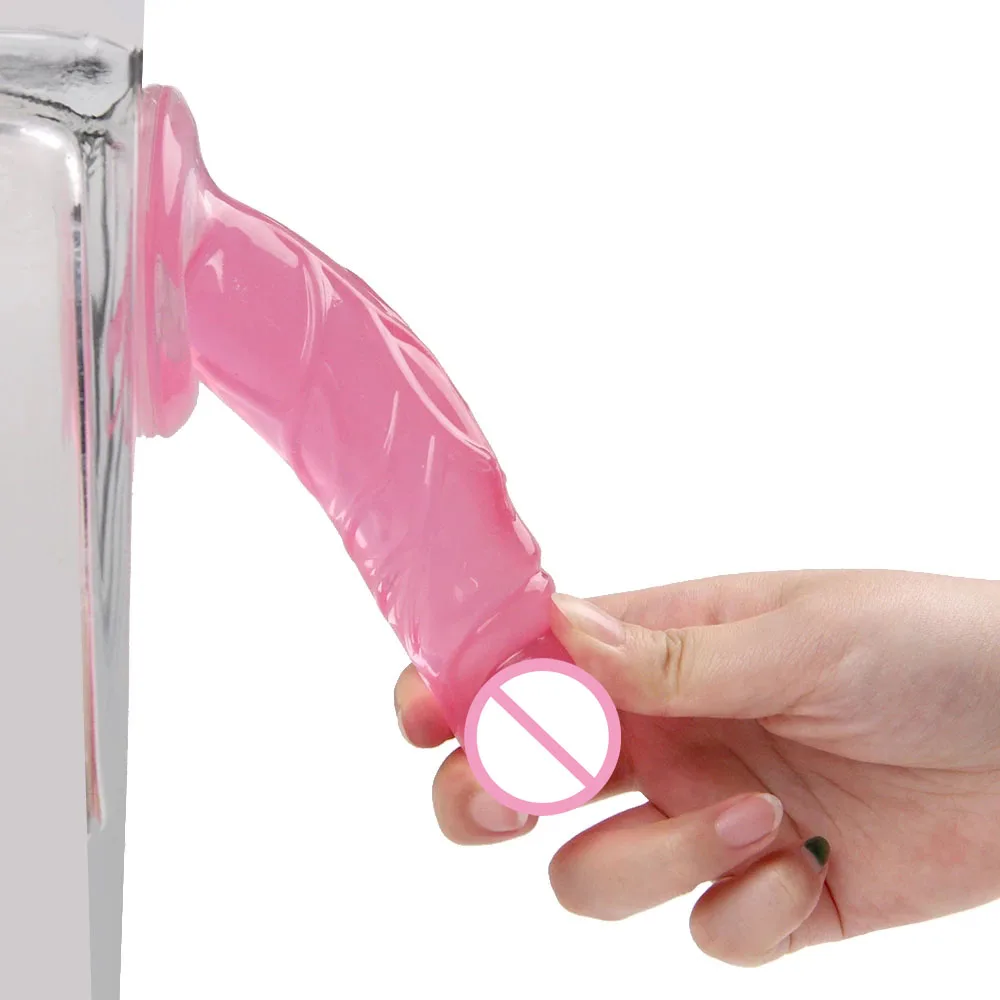 Прозрачный из мягкого прозрачного пластика реалистичный фаллоимитатор