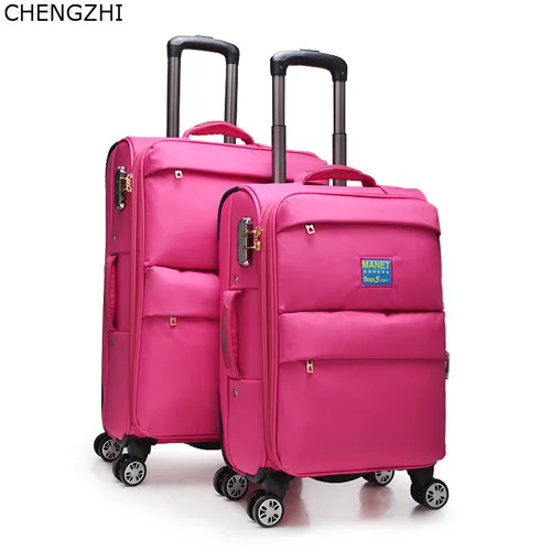 pink CHENGZHI 2" 24" дюймов высококачественный дорожный костюм Чехол для мужчин посадочный чехол большой емкости тележка чемодан на колёсиках Спиннер на колесиках - Цвет: pink