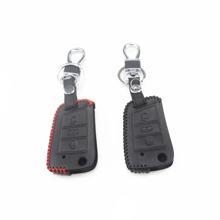 Автомобильный кожаный чехол для ключей Volkswagen Golf 7 MK7 Tiguan Touran 2017 Skoda Octavia A7 RS Seat Leon Ibiza