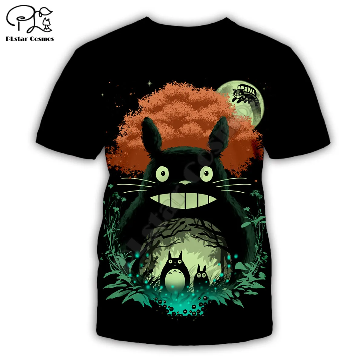 

PLstar Cosmos Totoro 3D Printed Men for women t shirt Harajuku summer Short sleeve shirt Casual T-shirt top style-1