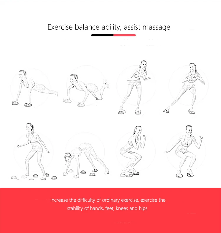 Йога половина мяч физический фитнес прибор для тренировки баланса Точка Массаж