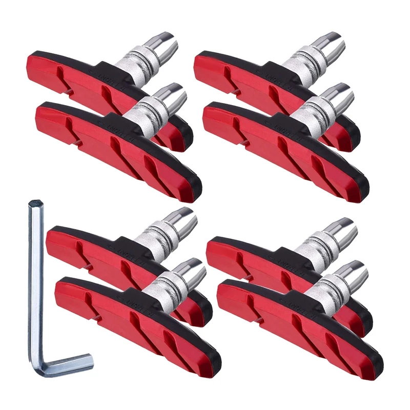 

4 Pairs Bike Brake Pads Set Road Mountain Bicycle V-Brake Blocks Shoes Bicycle Brake Blocks Set 70 mm