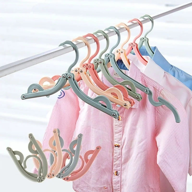 

Slotted Clothes Hanger Portable Folding Travel Foldable Plastic Clothes Hanger Clothing Rack
