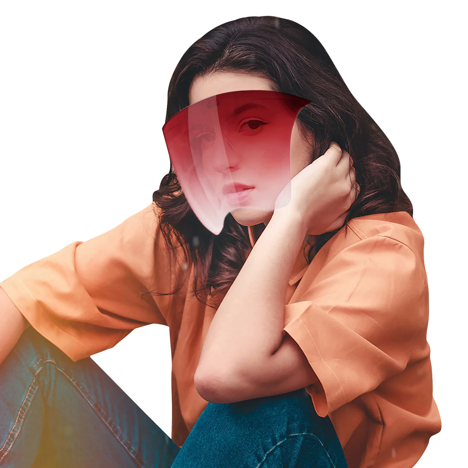 

Men Women Gradient Print Shield Masks Proof-Wind Anti-fog Proof-Splash Luxury Face Mask Protective Mask Impact Shield Masque