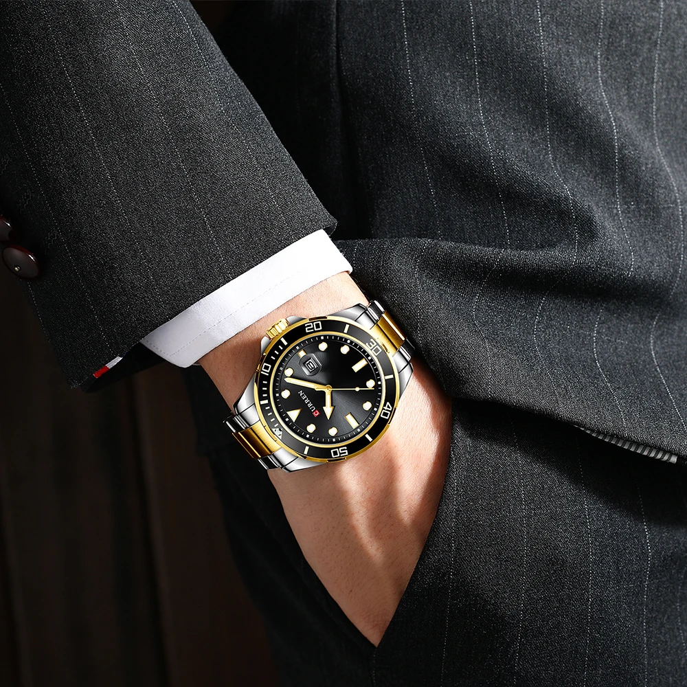 

NEW Fashion Business Watches for Man Quartz Stainless Steel Wristwatch Simple Male Clock with Date Relogio Masculino