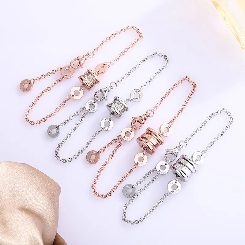 

Original Authentic Brand Spiral Spring Bracelet Small Waist Micro Label Clavicle Chain For Women Men Taylor Swift Christmas Gift
