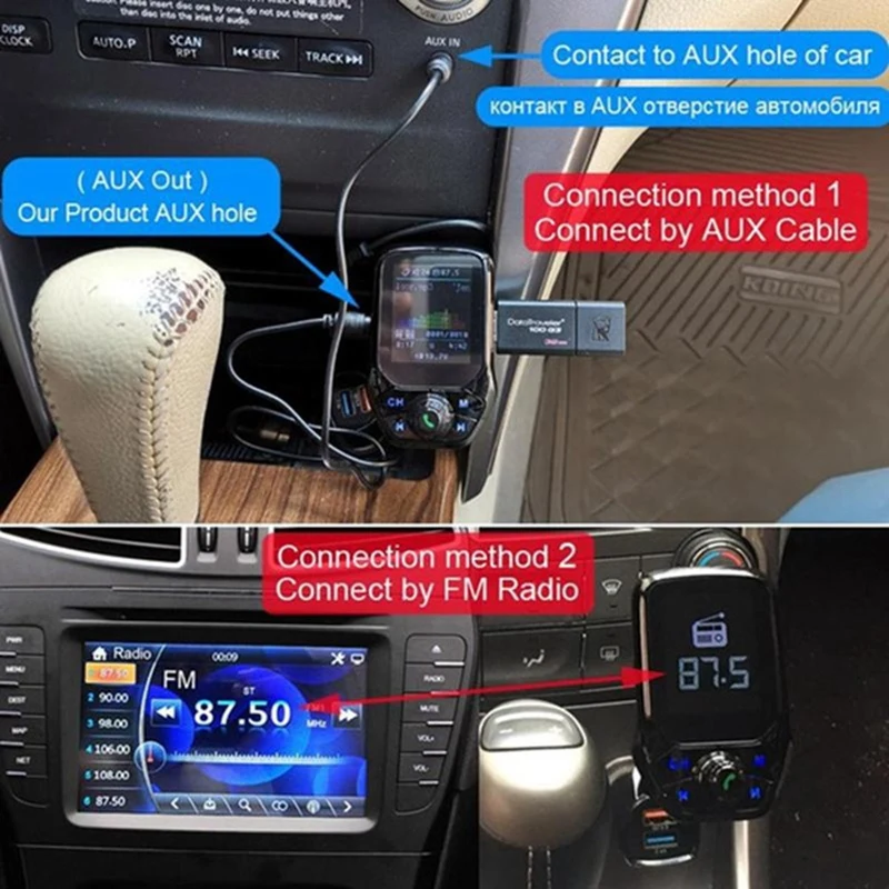 

Bluetooth 5.0 FM Transmitter Car USB MP3 Player Wireless Handsfree Car Kit with QC3.0 Car Quick Charge Car Accessories