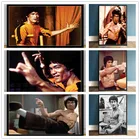 Боевые искусства, суперзвезда Брюса Ли, художественный плакат, портрет фильма, портрет, ретро Картина на холсте, домашний декор, картина для гостиной и кинотеатра