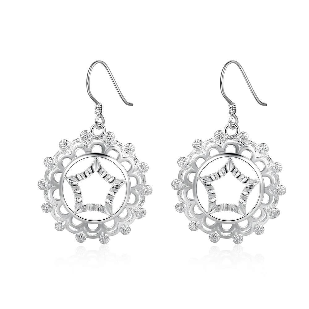

New 925 Sterling Silver Earrings With Rotating Ring For Woman Glamour Jewelry Wedding LE004