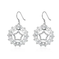 new 925 sterling silver earrings with rotating ring for woman glamour jewelry wedding le004