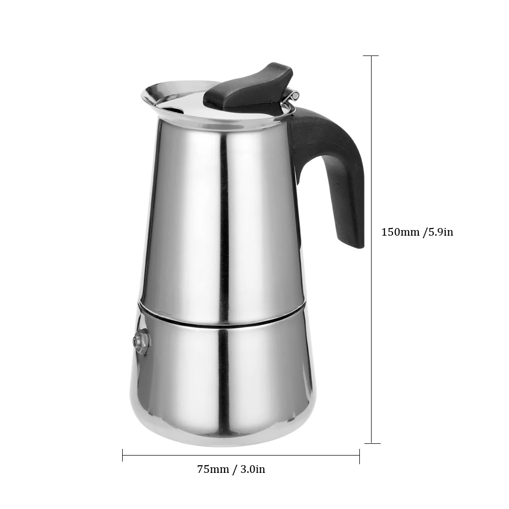 100 мл Percolator плита Эспрессо кофеварка горшок из нержавеющей стали для заваривания