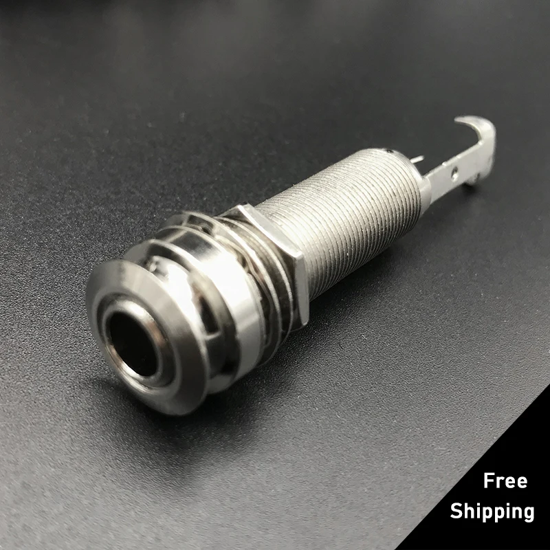 Бесплатная доставка 10 шт. цилиндр для гитары Пикап Endpin выходной разъем никелевый