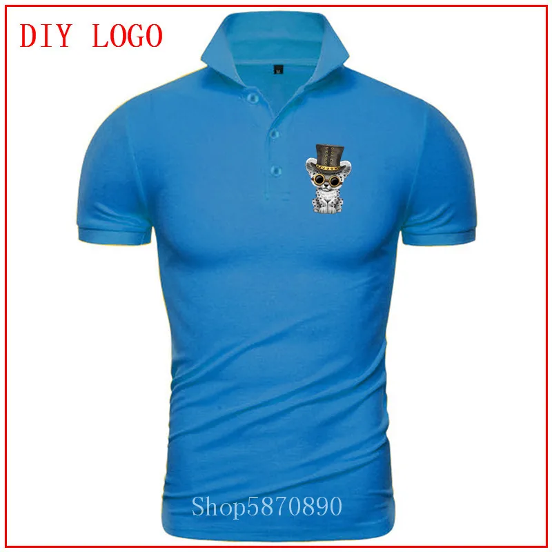 Рождественское поло 2020 праздничное Мужское со снежным леопардовым принтом