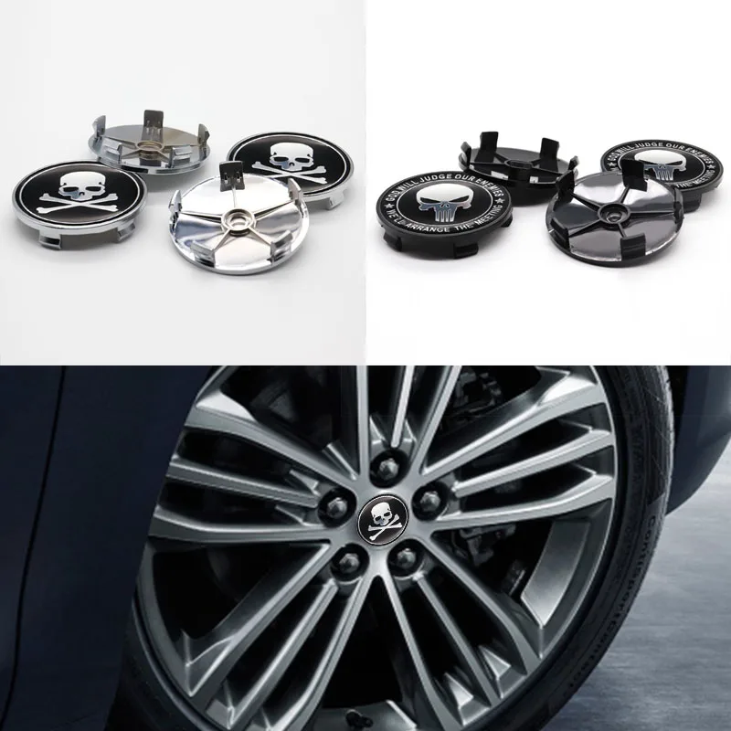 

Suitable for Ghost head-LOGO personalized car parts hub caps and center wheel stickers, 4PCS 68mm, personalized accessories.