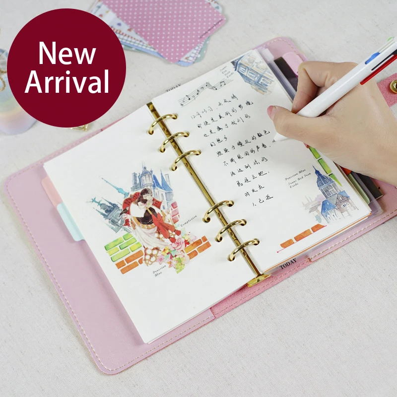 А5 А6 кавайная кожаная записная книжка дневник портативный в горошек планировщик