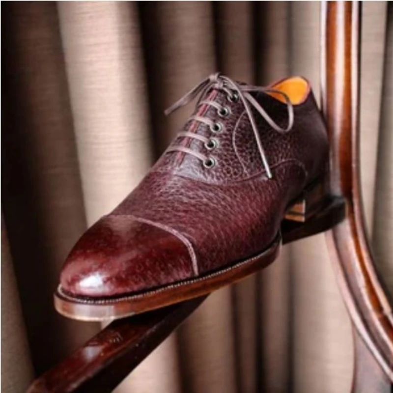 

2021 New Pu Men's Casual Lace Up Leather Shoes Brown High End Fashion Comfort, Ventilation and Hot Sale Custom Shoes 4kd144