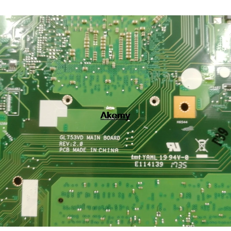 

Akemy GL753VD Laptop motherboard For Asus ROG GL753VD GL753VE GL753V original mainboard I7-7700HQ GTX1050-4G