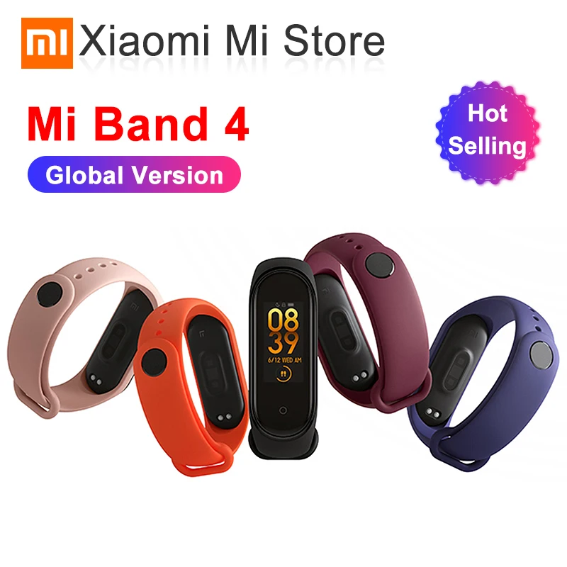 Новейший Xiaomi mi band 4 смарт фитнес браслет Bluetooth 5,0 цветной экран 135 мАч 50 м плавание mi ng водонепроницаемый