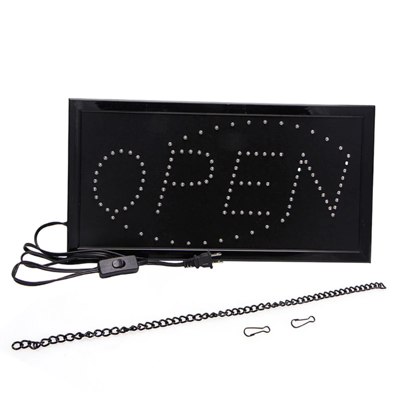 

Hanging Tag Decorative Rectangle Advertising Lights "OPEN" Letter Print 220V LED