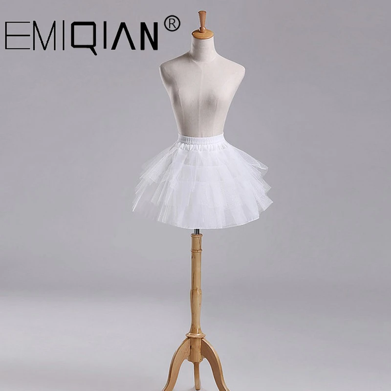 Короткие подъюбники 3 слоя с капюшоном короткие цветами для девочек формальное