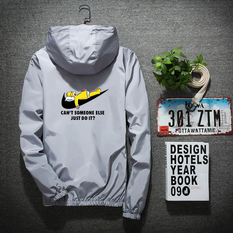 Новая куртка 2019 мужская повседневная с принтом свободная Красивая