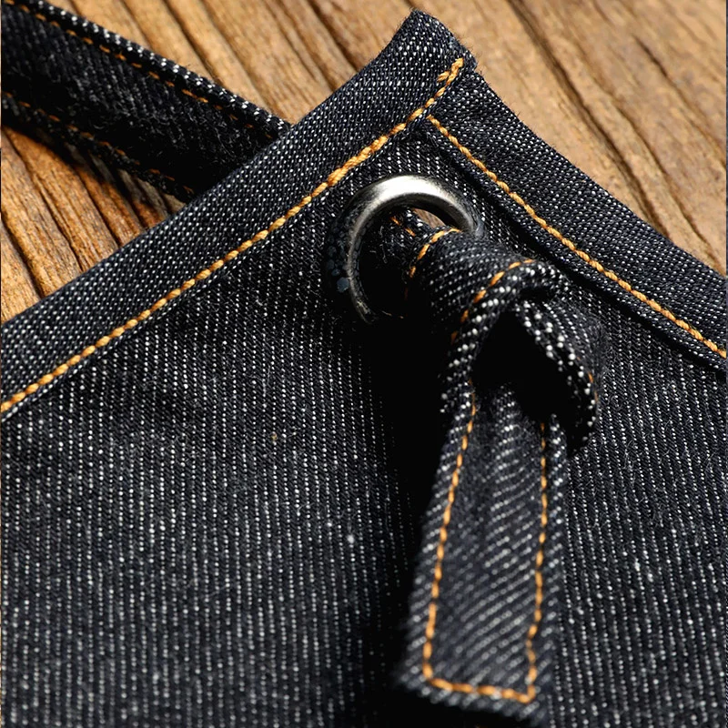 

WQ-0001 High Quality Finely Produced Indigo Selvage Unwashed Hand-Made Raw Denim Work Apron Jacket