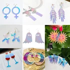 Модные геометрические лазерные серьги Donarsei для женщин, милые Меняющие цвет серьги-подвески с воздушным шаром, собакой, призраком, луной, солнцем, звездой, молнией