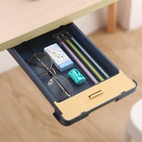desktop hidden storage box drawer pasted nail free pen box with card lock under desk drawer cosmetic box sundries storage box