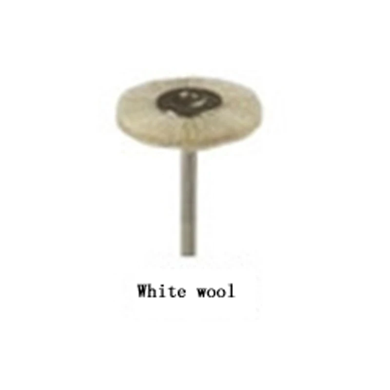 Round white wool 1 шт. зубные полировочные колеса лабораторная кисть шлифовальные кисти наконечник машина аксессуары Полировка Шлифовка низкая скорость шерсть плоская щетка - Цвет: Round white wool