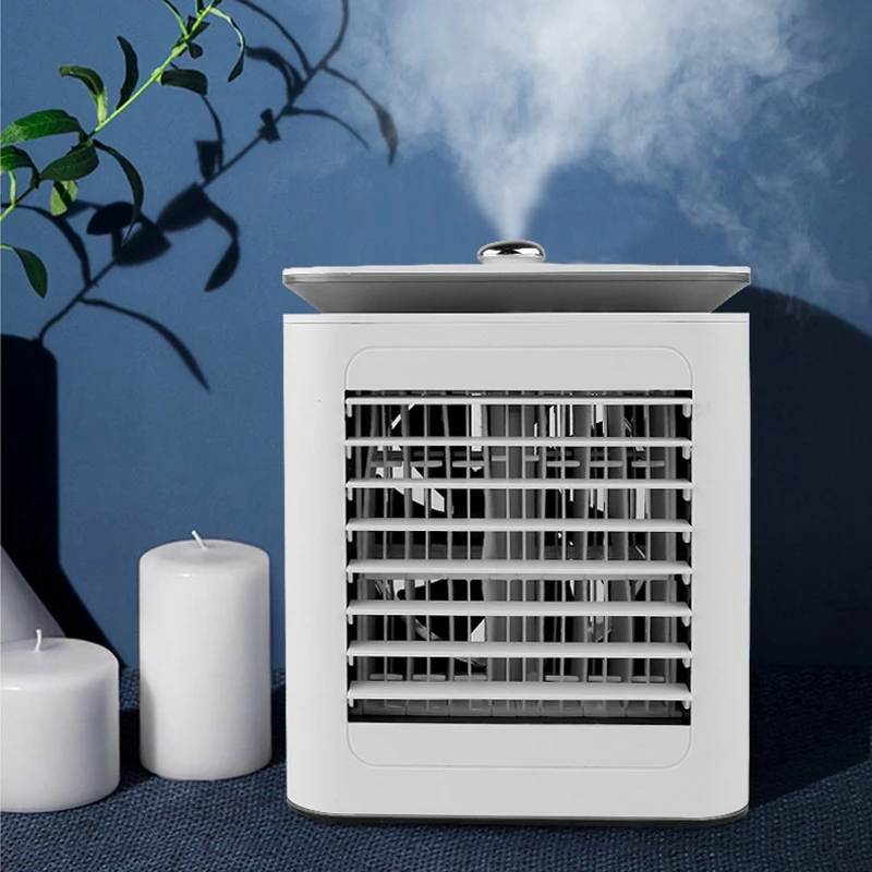 comprar Ventilador Portátil Do Condicionador De Ar, Ventilador De Mesa Silencioso Super Do Refrigerador De Ar Com Punho, Fã De Nebulização Do Umidificador, 3 Velocidades, Para O Escritório