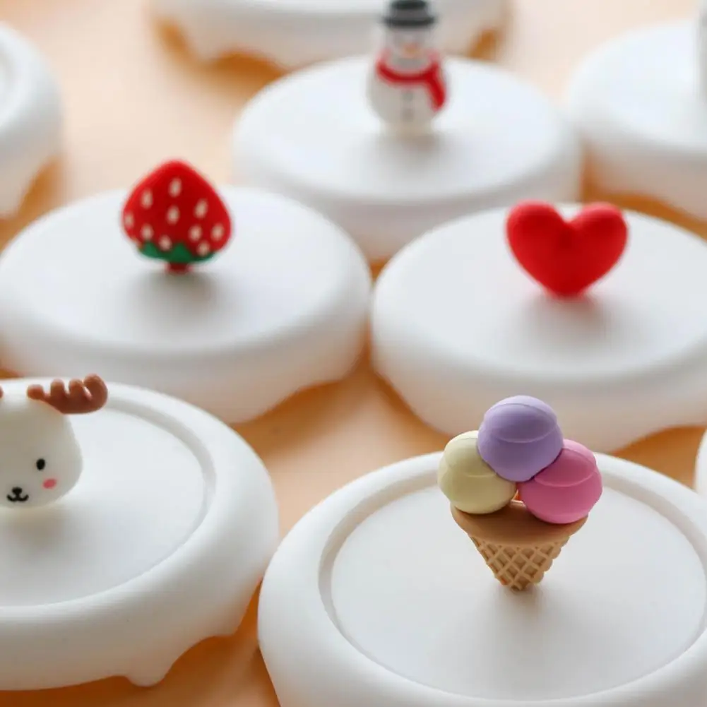 Силиконовая крышка для чашки прочная термостойкая Герметичная с мультяшным