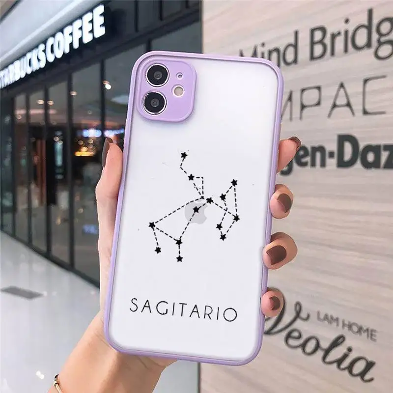 

constellations zodiac signs Phone Case matte transparent For iphone 7 8 11 12 plus mini x xs xr pro max cover