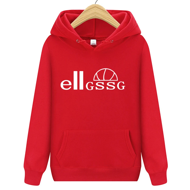 

Spring and Autumn Men's Fashion Casual Sports Hooded Sweater Solid Color Printing Simple Style Slim Street Basketball Uniform