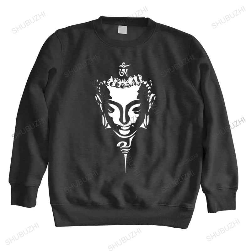 

Новинка, мужские Модные брендовые топы, мужские осенние мужские топы с головой Будды, мужские хипстерские Топы с длинным рукавом и круглым в...