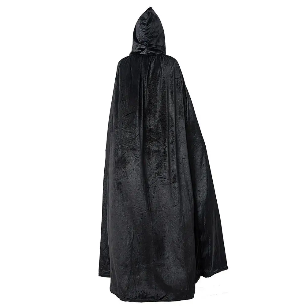 Женская накидка с капюшоном Готическая однотонная на Хэллоуин пончо праздничный