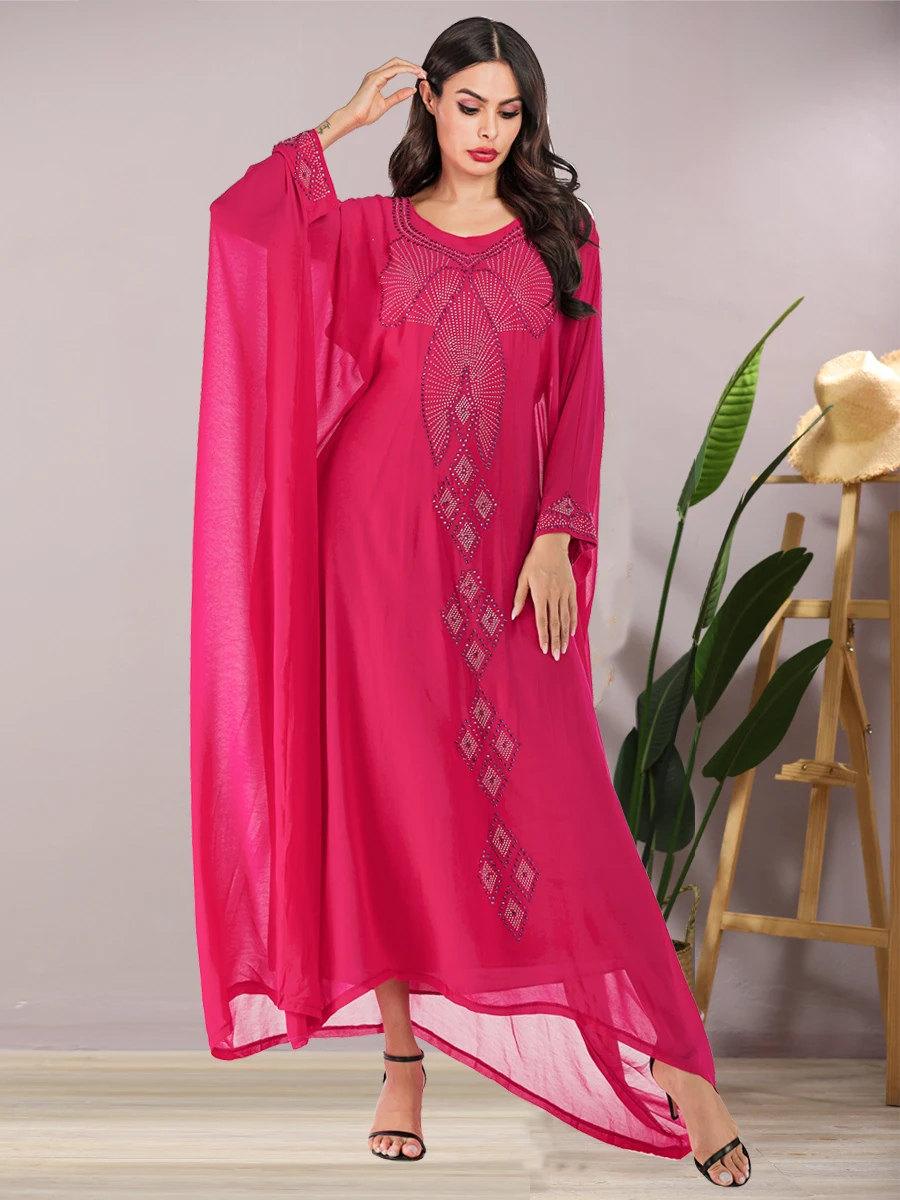 

Women's Kaftan Dress Long Batwing Sleeve Fashion Arabian Clothing DR608