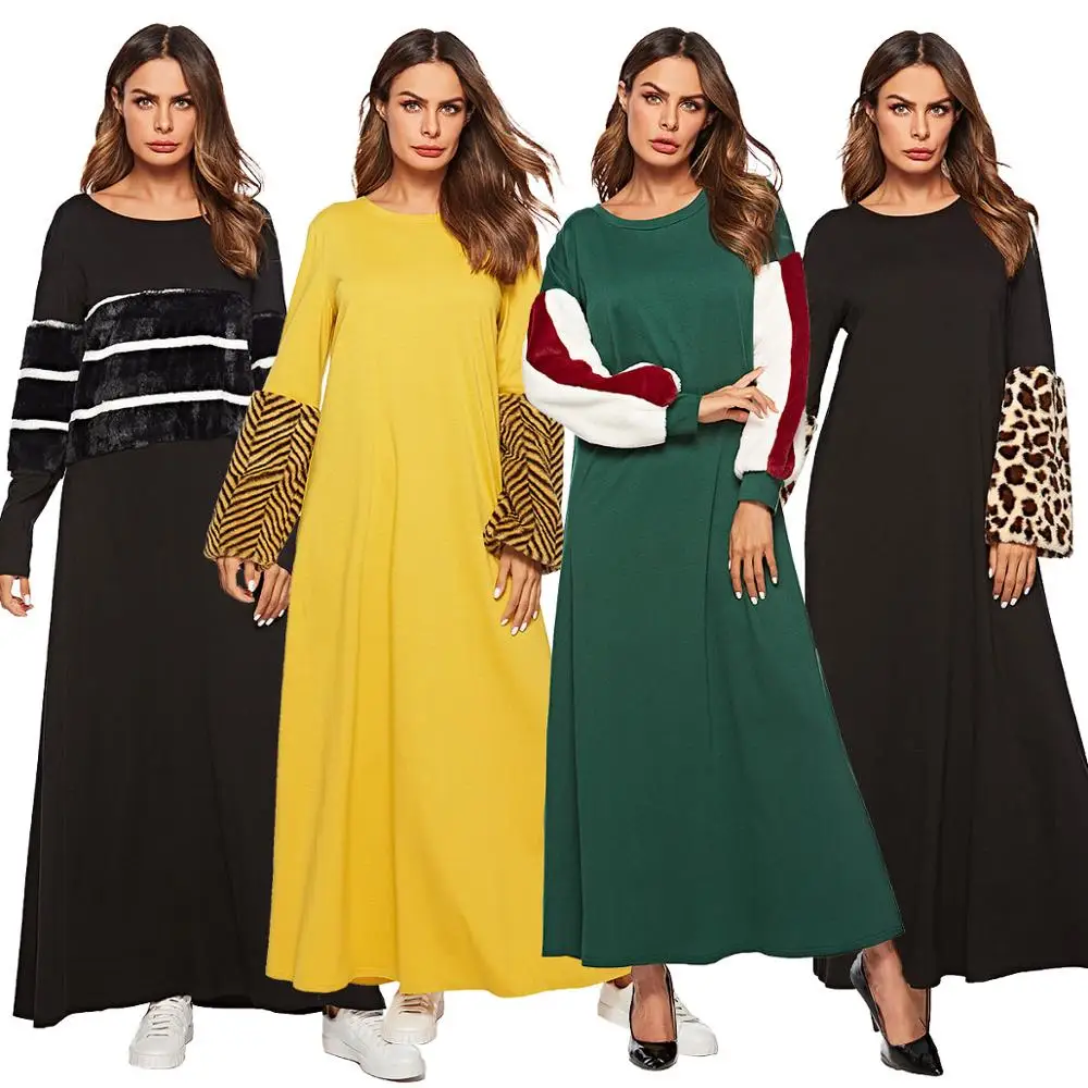 BNSQ длинное платье макси черное короткое элегантное мусульманское с цветочной