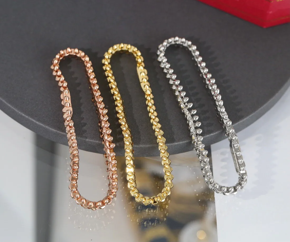 

Hot Sale Bangle From Famous Brand Top Design European Luxury Jewelry For Women Marking Rivets Classic Bracelet