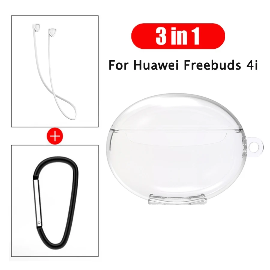

Soft TPU Earphone Case Cover for Huawei FreeBuds 4i Wireless Headset+Anti-Lost Strap Cable for Freebuds 4i Accessories