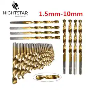 98 шт. 1,5 мм-10 мм металлическая быстрорежущая сталь с титановым покрытием набор сверл