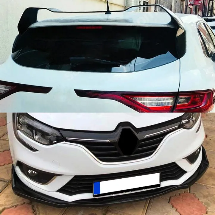 Для Renault Megane 4 спойлер хэтчбек RS Неокрашенный + крепление переднего бампера 2016